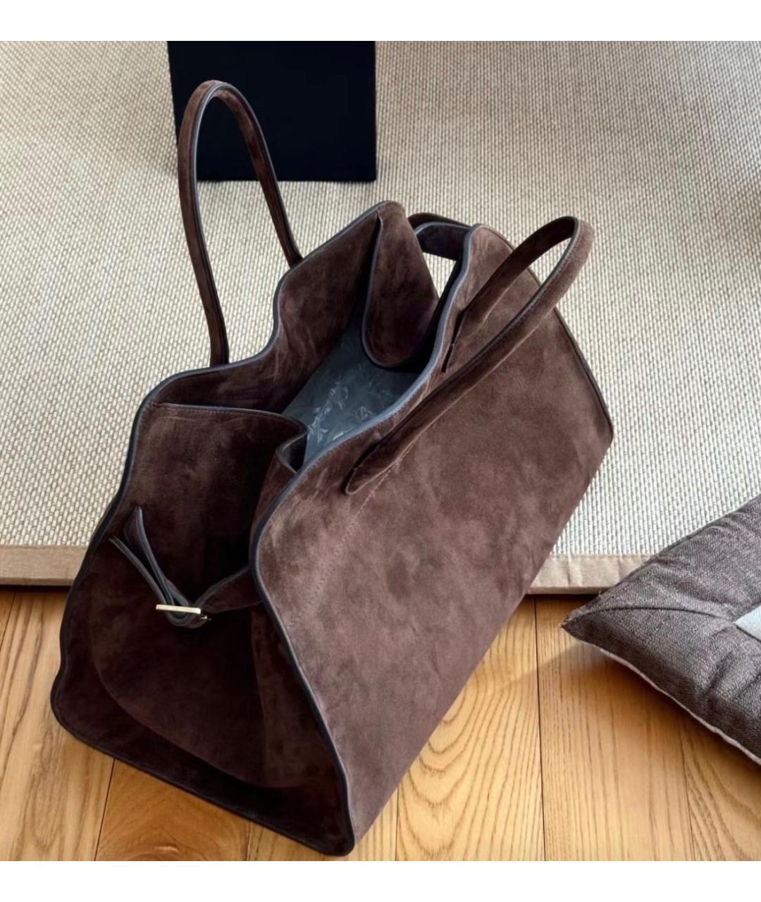 THE ROW Коричневая замшевая сумка тоут, фото 4