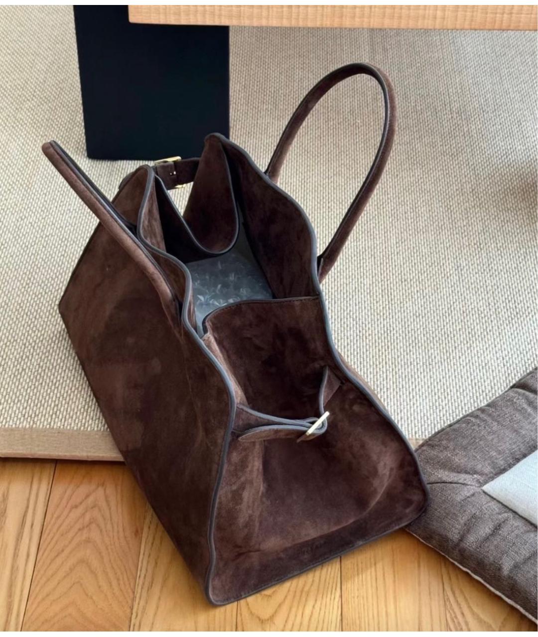 THE ROW Коричневая замшевая сумка тоут, фото 5