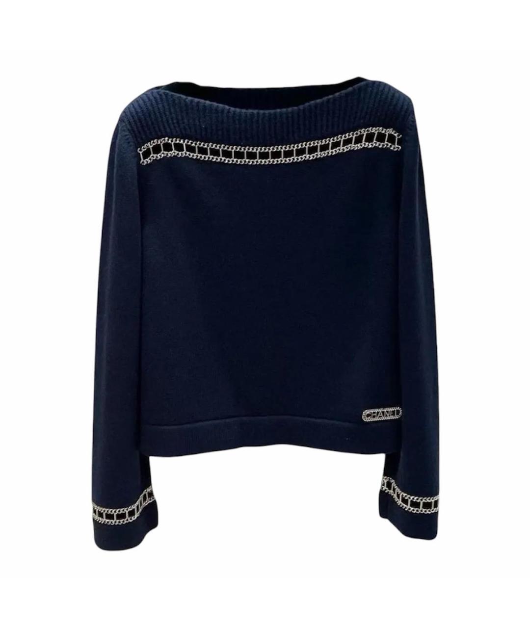CHANEL Темно-синий кашемировый джемпер / свитер, фото 1