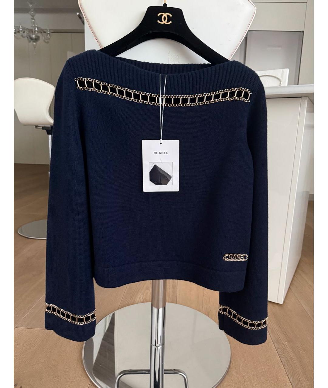 CHANEL Темно-синий кашемировый джемпер / свитер, фото 2