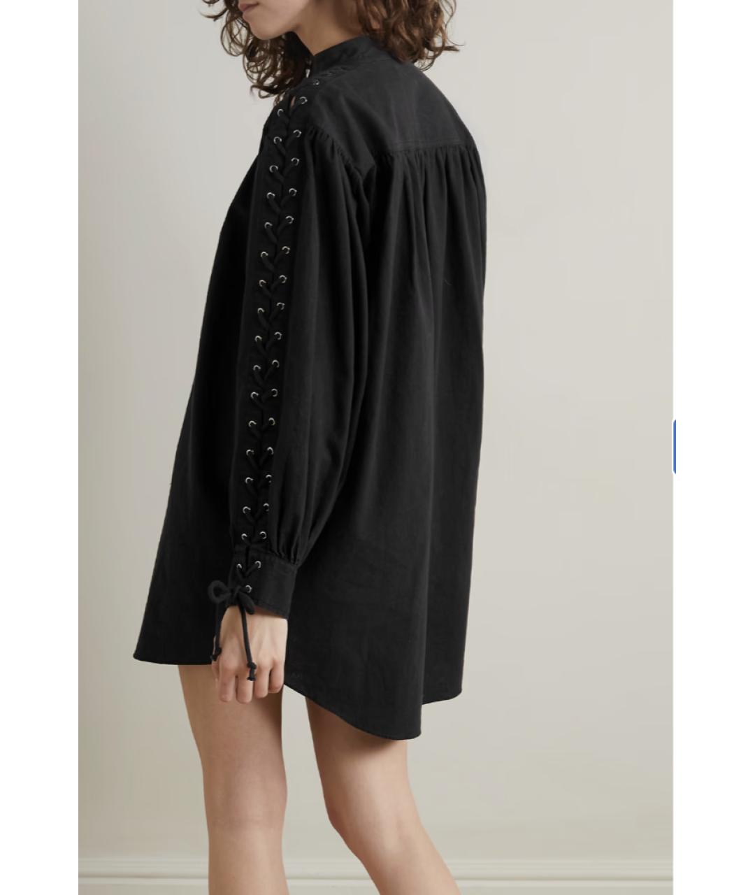 RE/DONE Черное льняное повседневное платье, фото 3