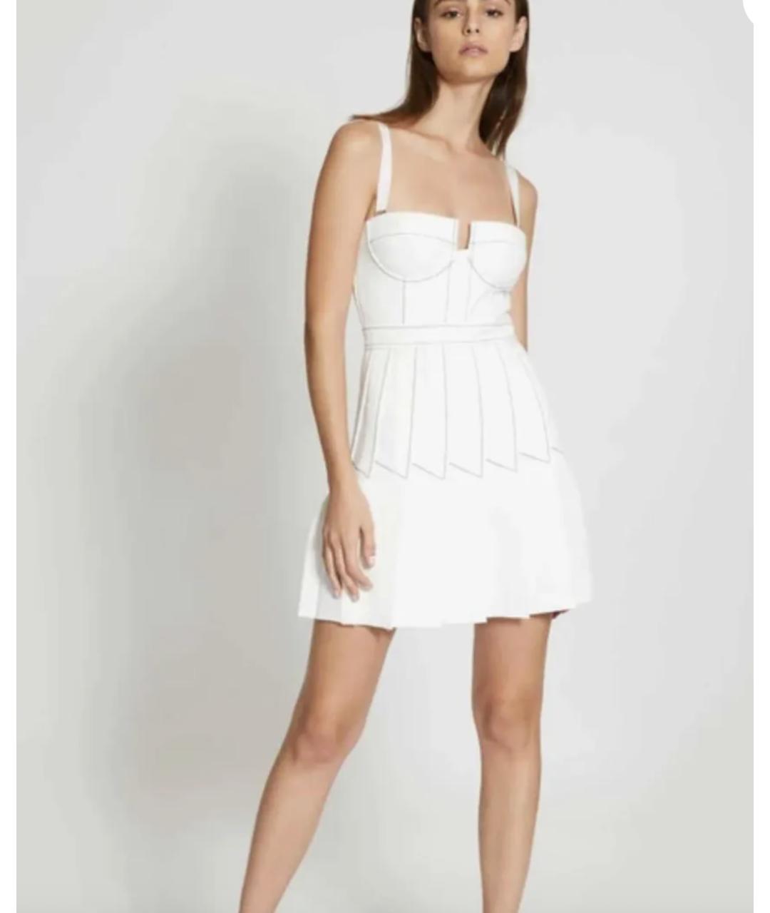 DION LEE Белое креповое коктейльное платье, фото 3