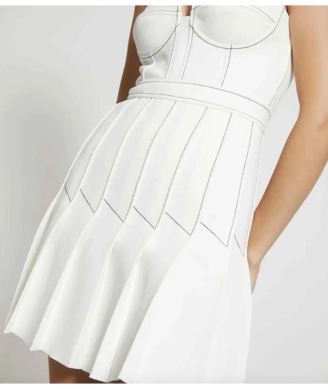 DION LEE Белое креповое коктейльное платье, фото 5