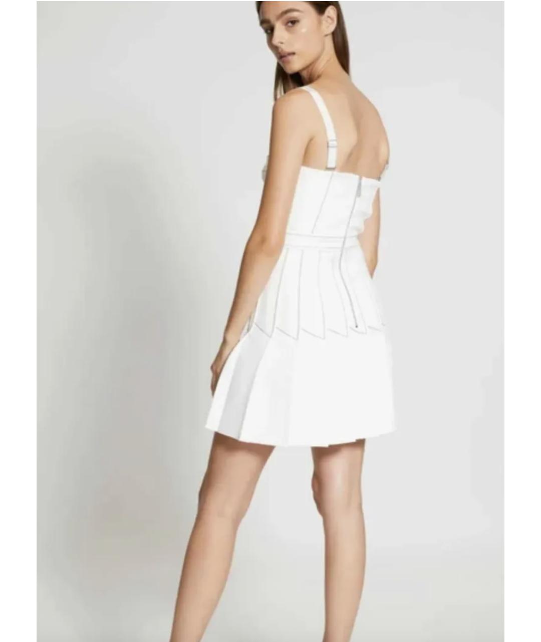 DION LEE Белое креповое коктейльное платье, фото 4