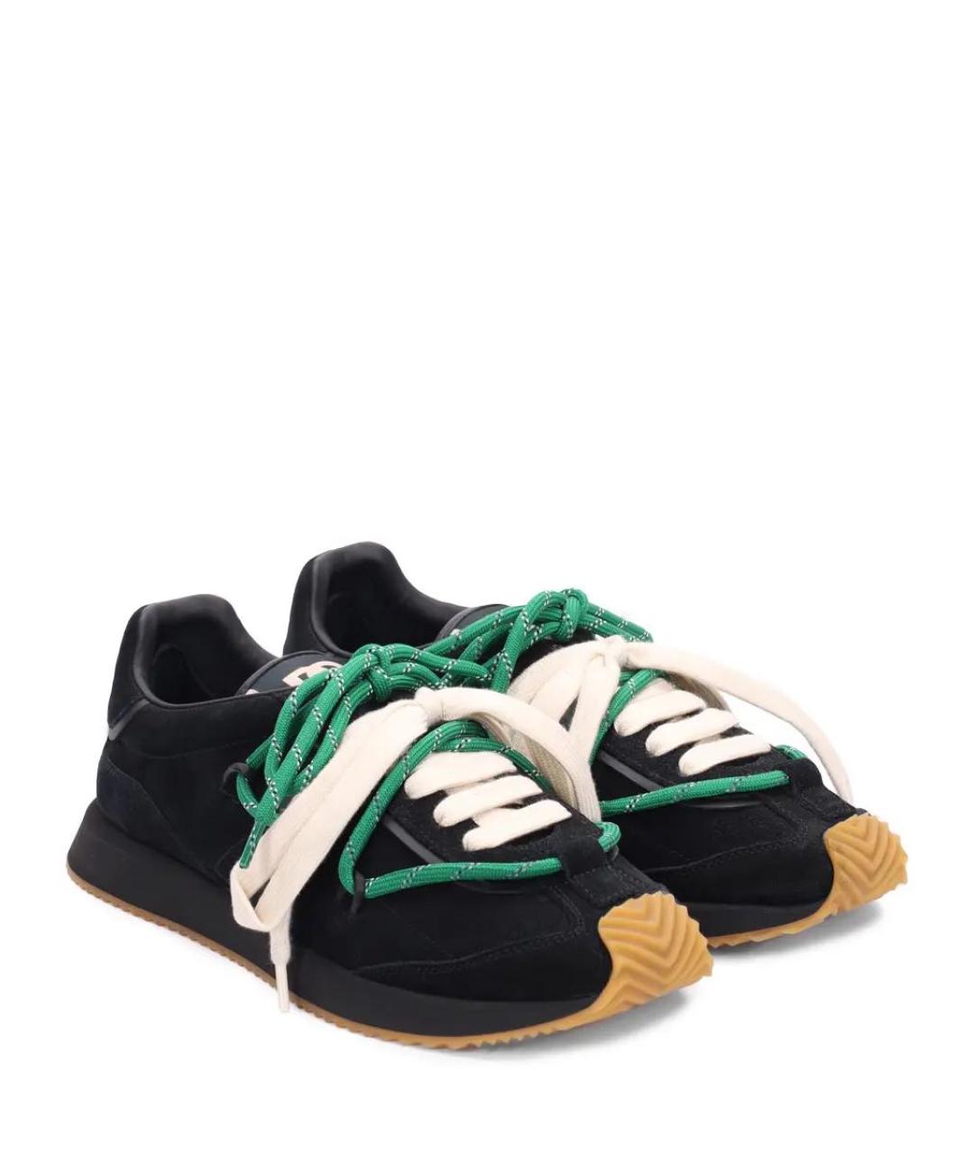 DOLCE&GABBANA Черные замшевые низкие кроссовки / кеды, фото 2