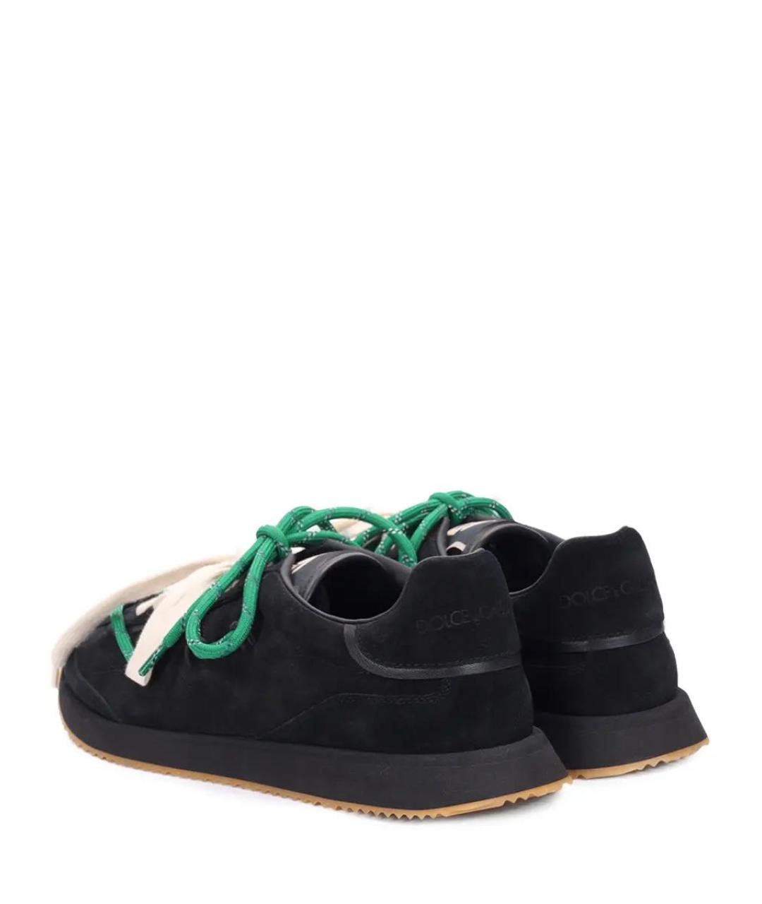 DOLCE&GABBANA Черные замшевые низкие кроссовки / кеды, фото 4