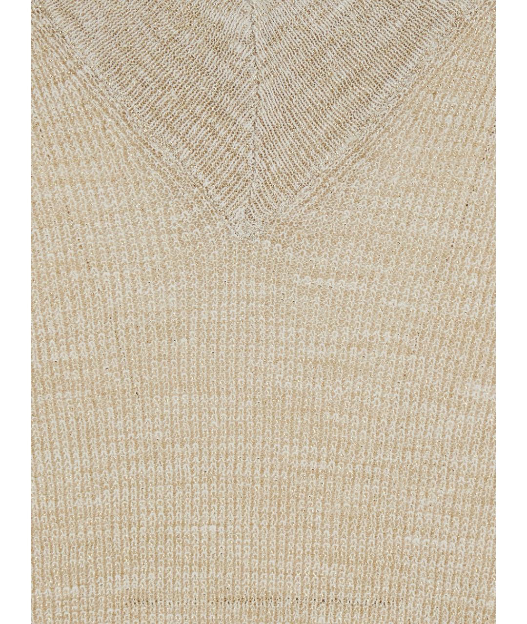 BRUNELLO CUCINELLI Бежевый льняной джемпер / свитер, фото 3