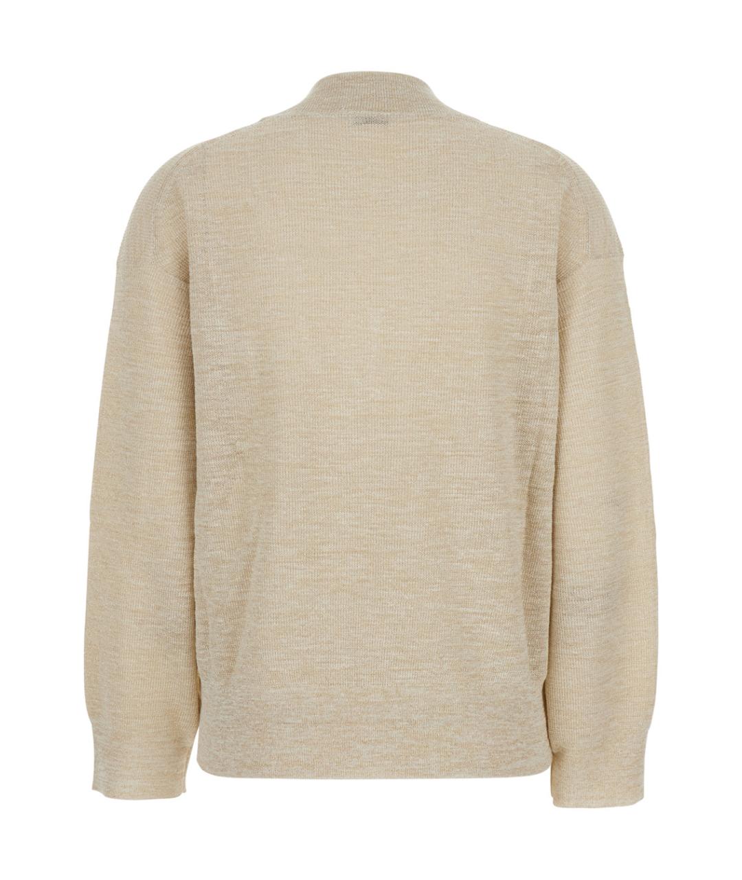BRUNELLO CUCINELLI Бежевый льняной джемпер / свитер, фото 2