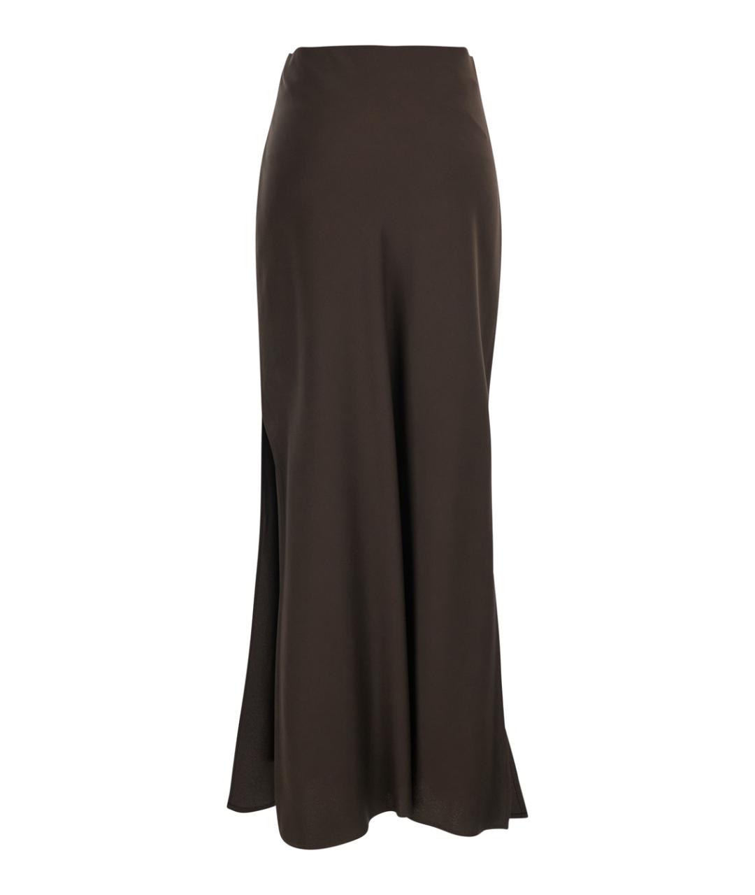 BRUNELLO CUCINELLI Коричневая вискозная юбка миди, фото 2