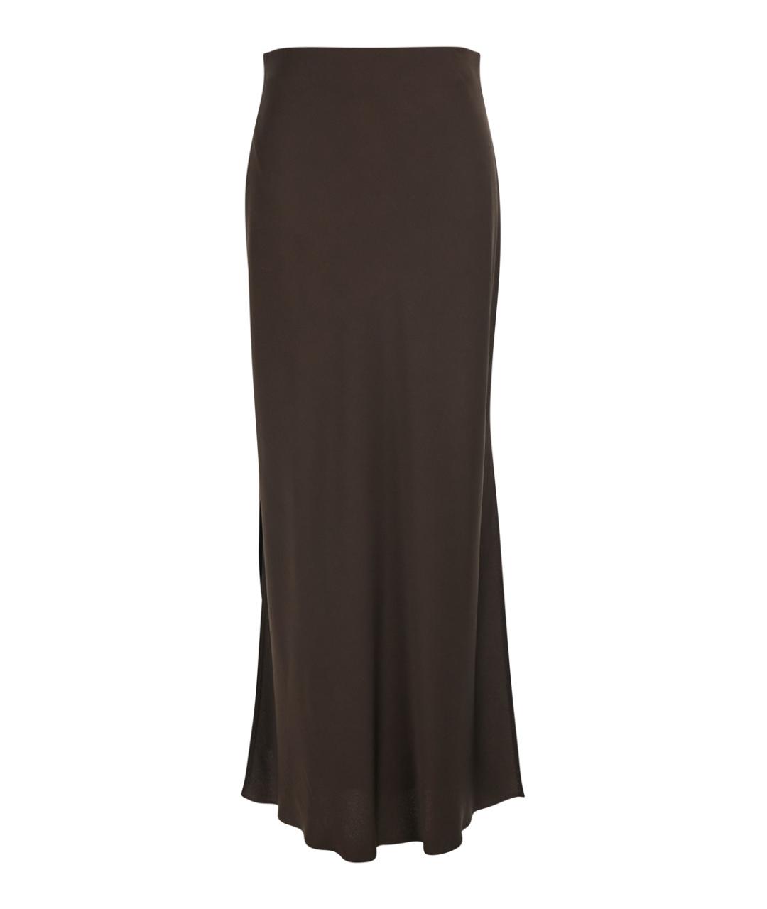 BRUNELLO CUCINELLI Коричневая вискозная юбка миди, фото 1