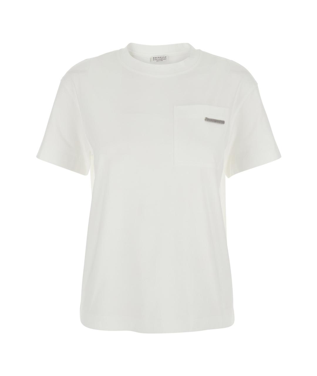 BRUNELLO CUCINELLI Белая хлопковая футболка, фото 1