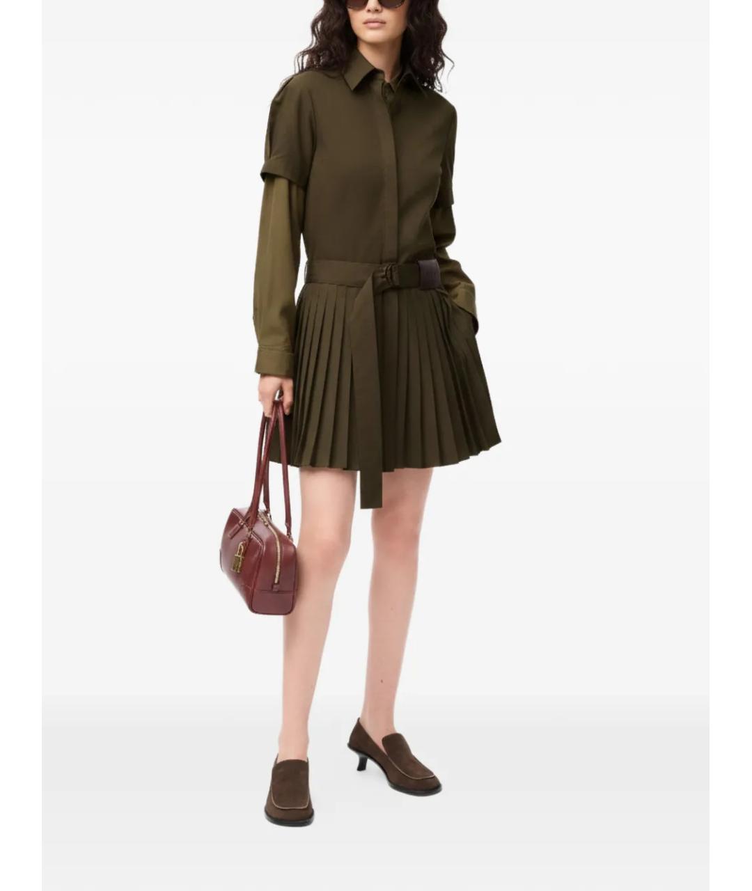 LOEWE Хаки хлопковое повседневное платье, фото 2