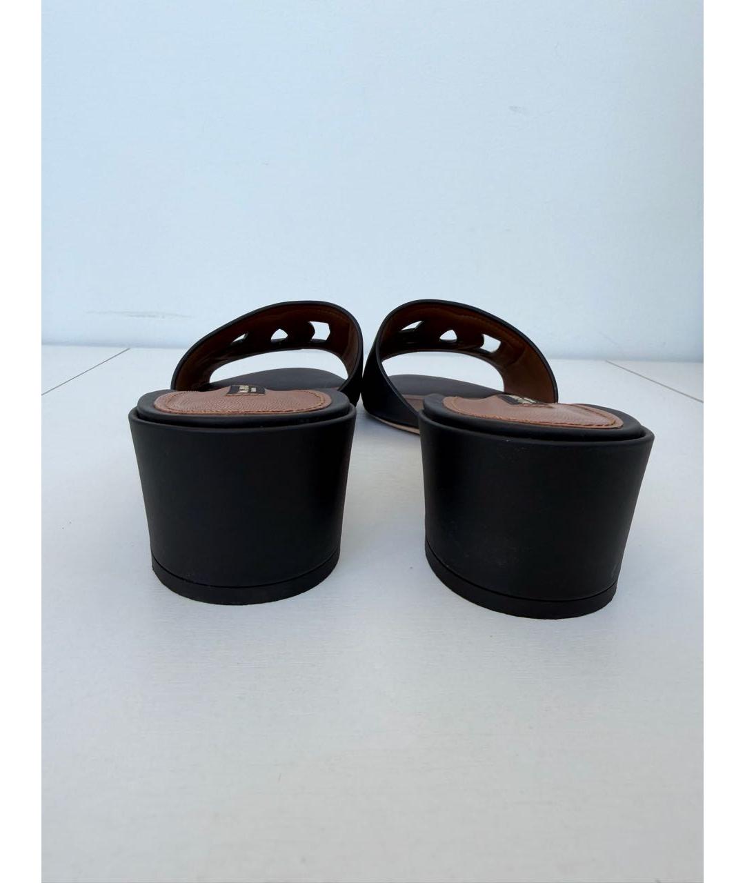 DOLCE&GABBANA Черные кожаные мюли, фото 4