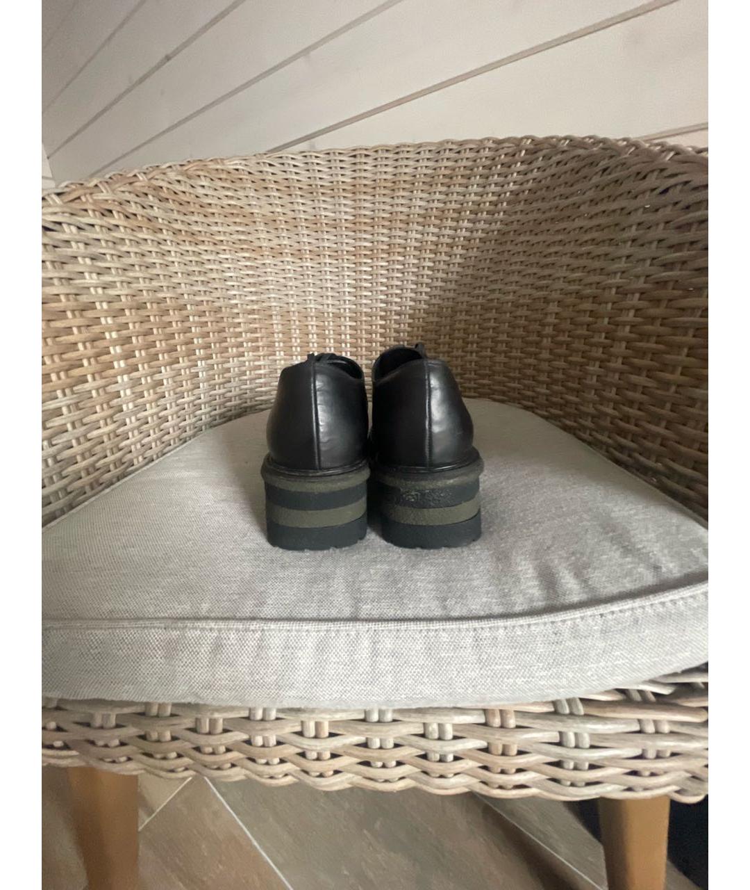 MIU MIU Черные кожаные брогги и оксфорды, фото 4