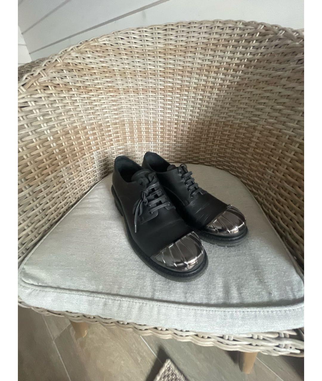 MIU MIU Черные кожаные брогги и оксфорды, фото 5