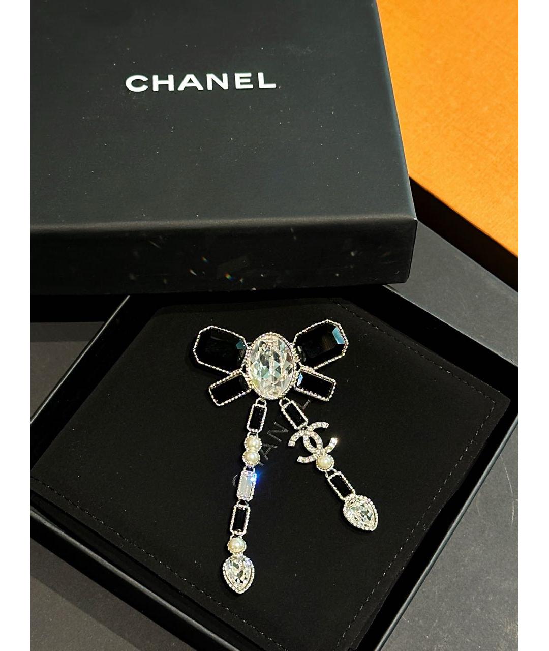 CHANEL Черная металлическая булавка / брошь, фото 4