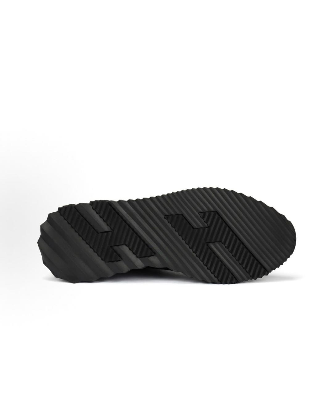 HERMES Черные замшевые низкие кроссовки / кеды, фото 4