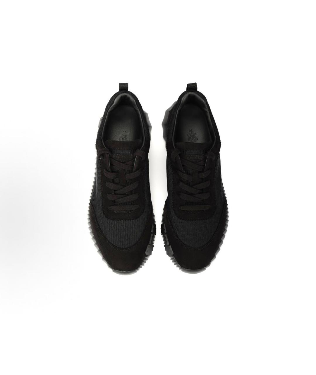 HERMES Черные замшевые низкие кроссовки / кеды, фото 2