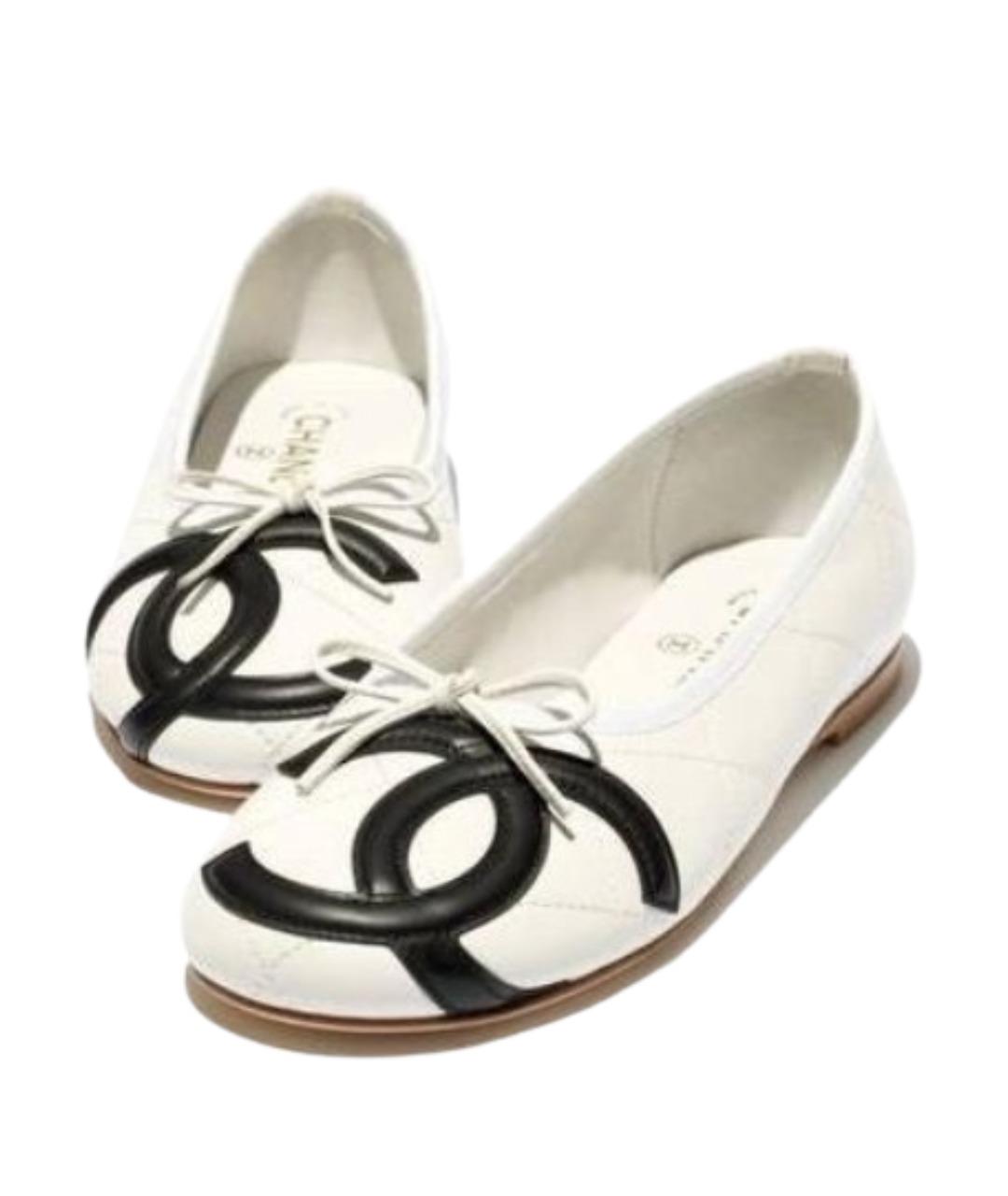 CHANEL Белые кожаные балетки, фото 2