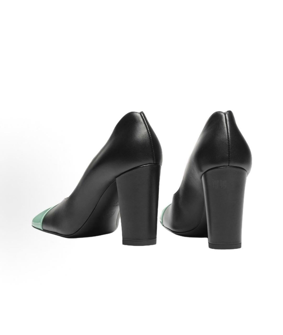 CHANEL Черные кожаные туфли, фото 4