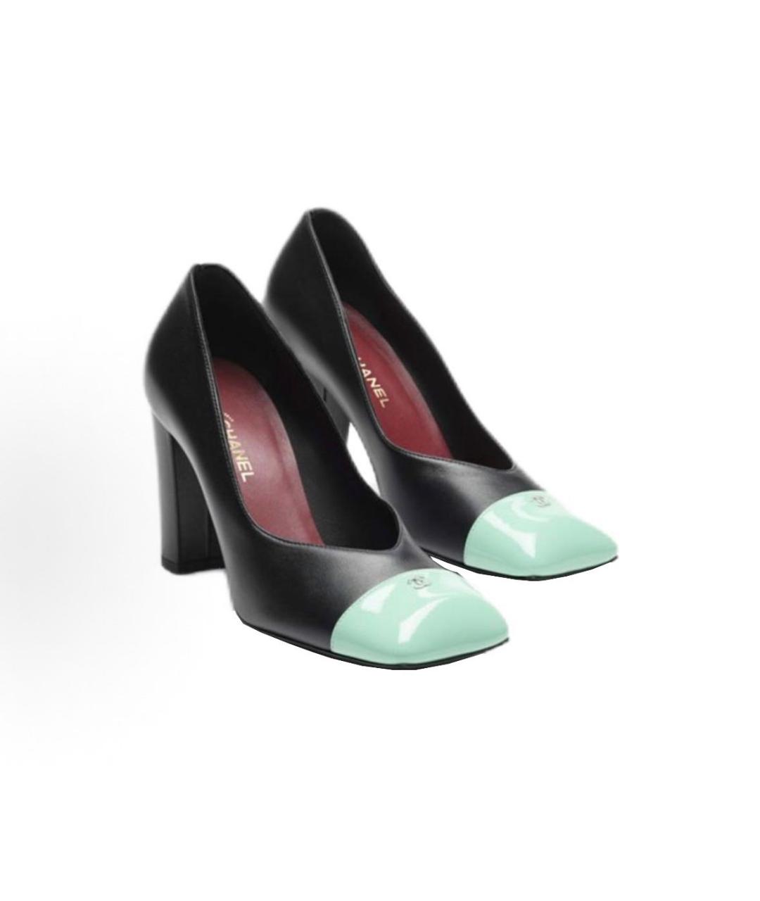 CHANEL Черные кожаные туфли, фото 2