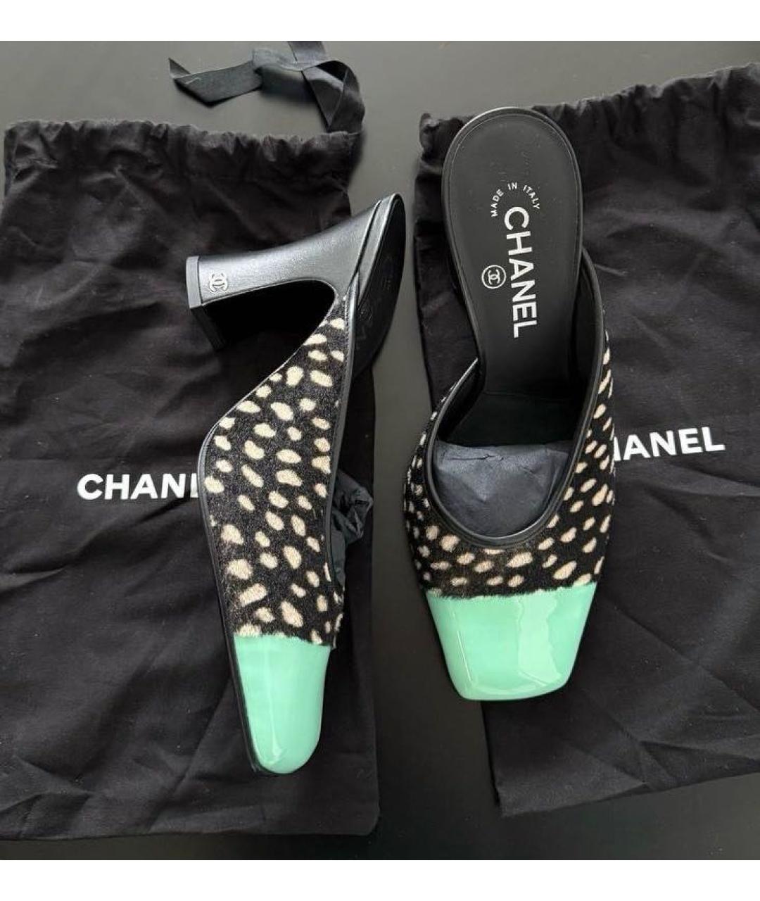 CHANEL Мульти кожаные мюли, фото 5