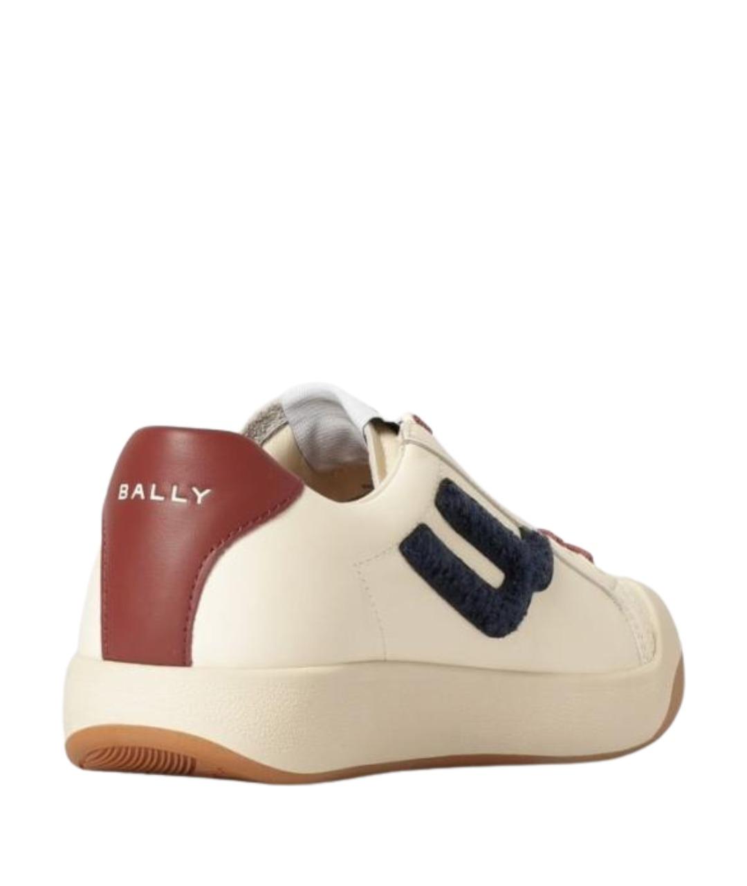 BALLY Бежевые кожаные низкие кроссовки / кеды, фото 3