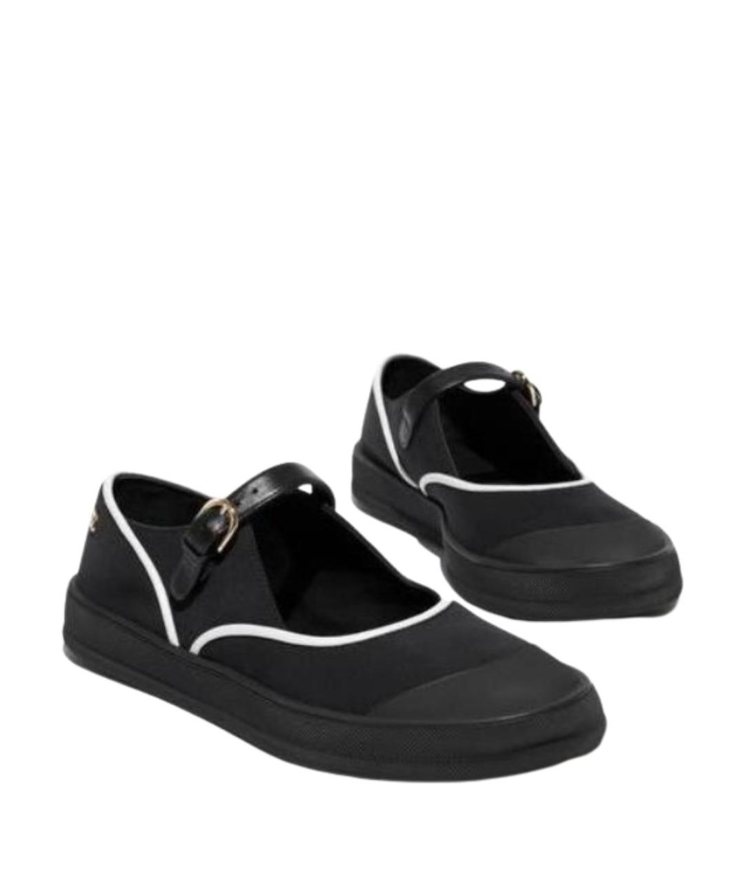 CHANEL Черные текстильные балетки, фото 2