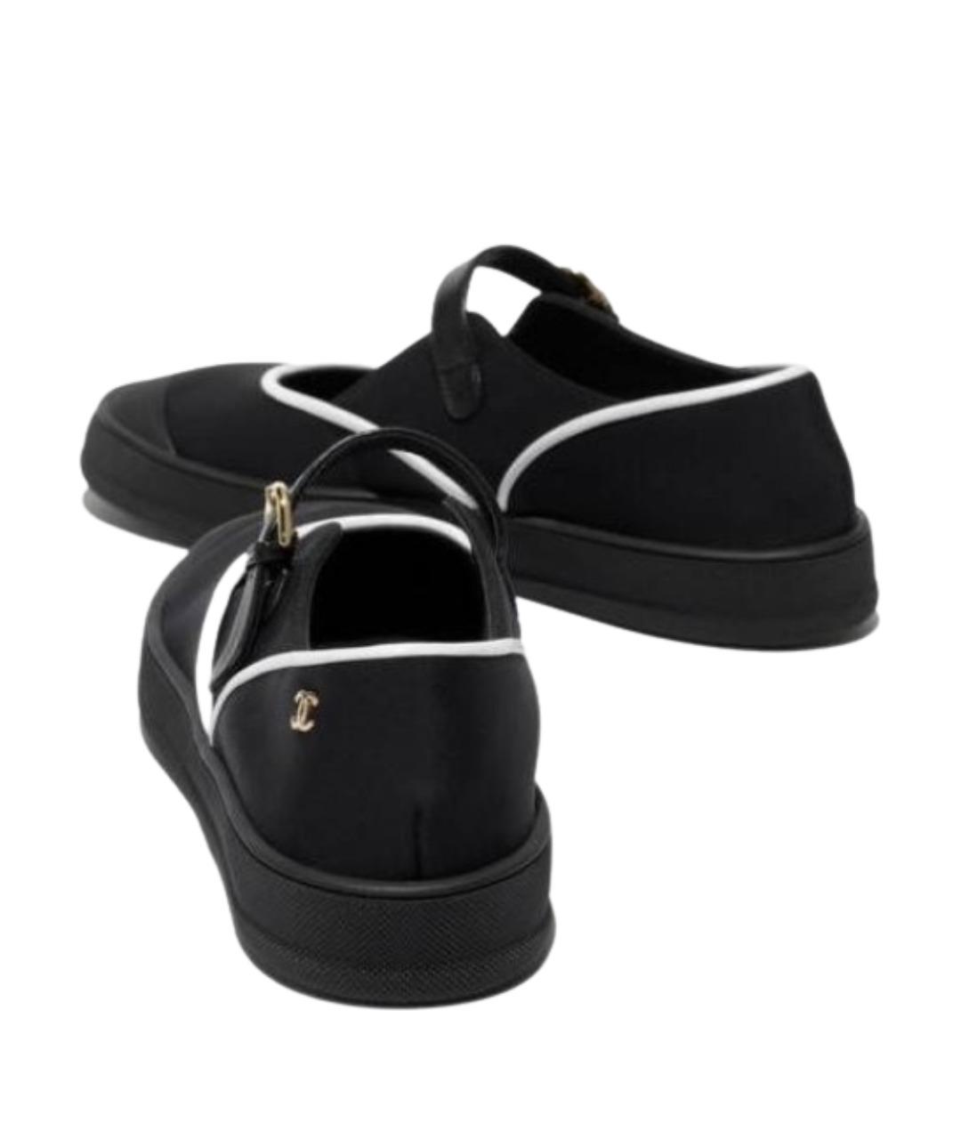 CHANEL Черные текстильные балетки, фото 3