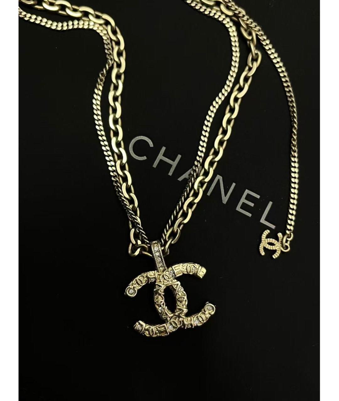 CHANEL Золотое металлическое колье, фото 2
