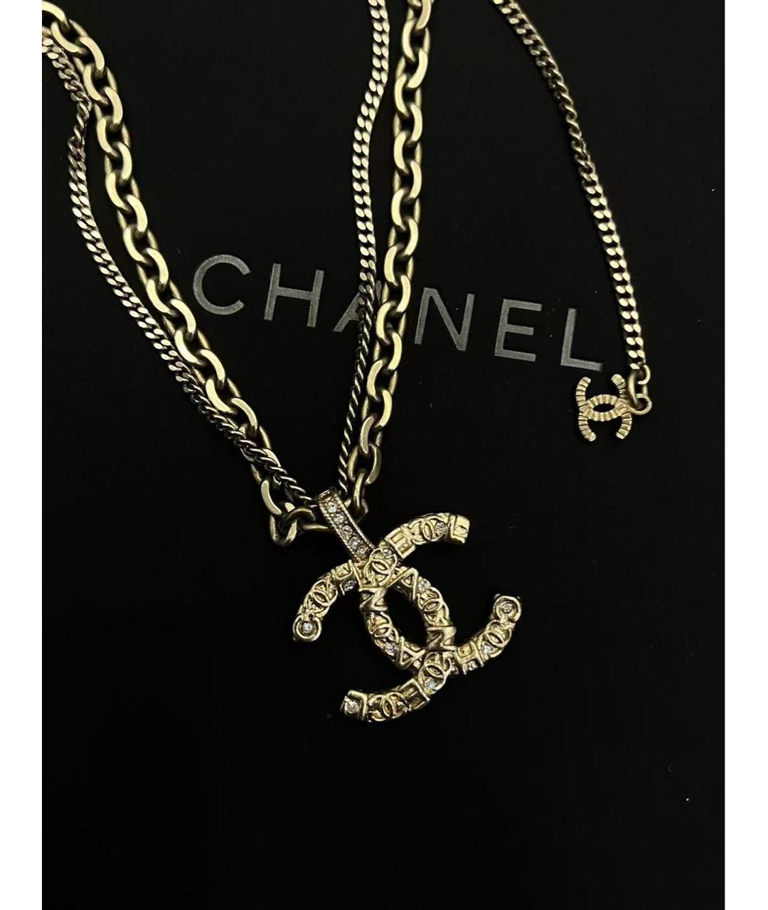 CHANEL Золотое металлическое колье, фото 3