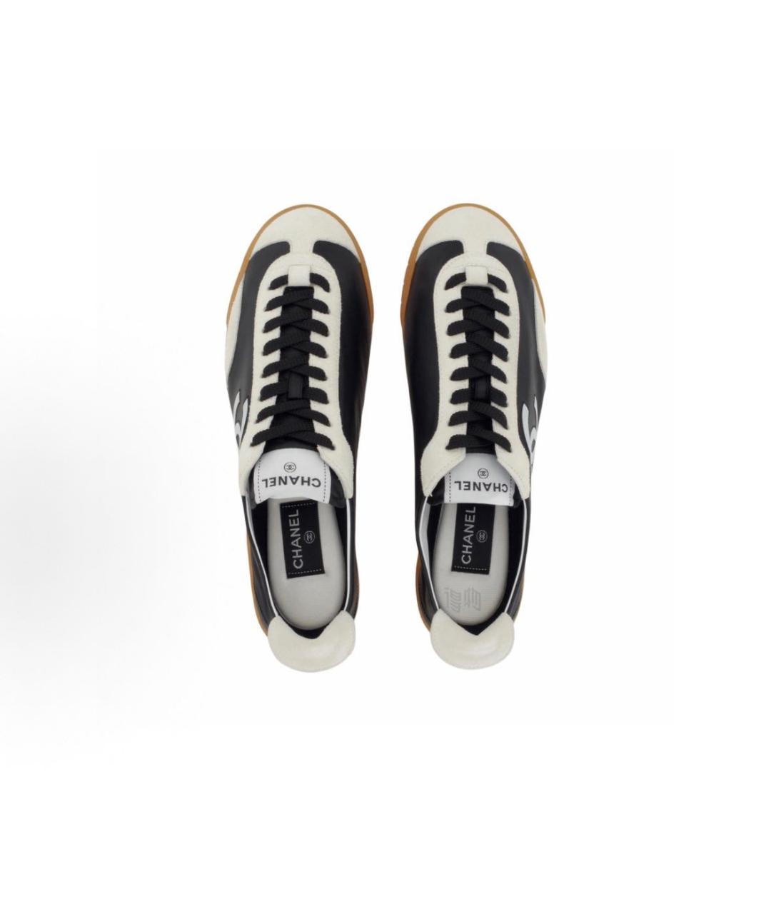 CHANEL Черные кожаные кеды, фото 3