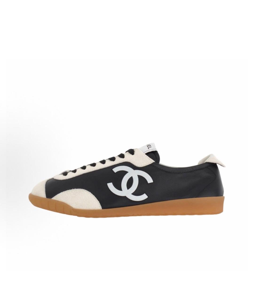 CHANEL Черные кожаные кеды, фото 5