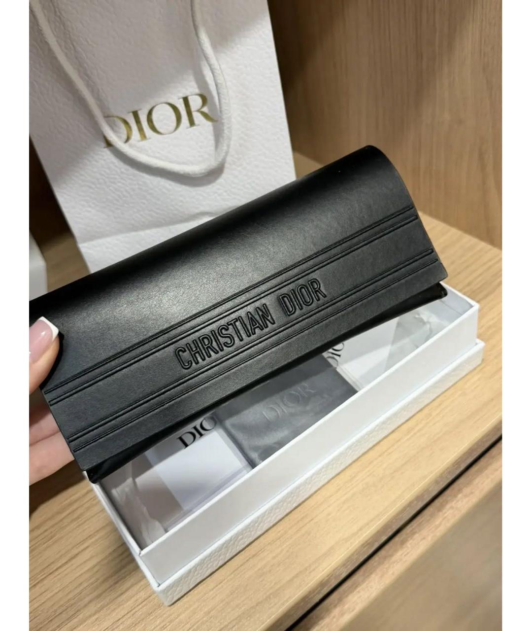 CHRISTIAN DIOR Черные пластиковые солнцезащитные очки, фото 4