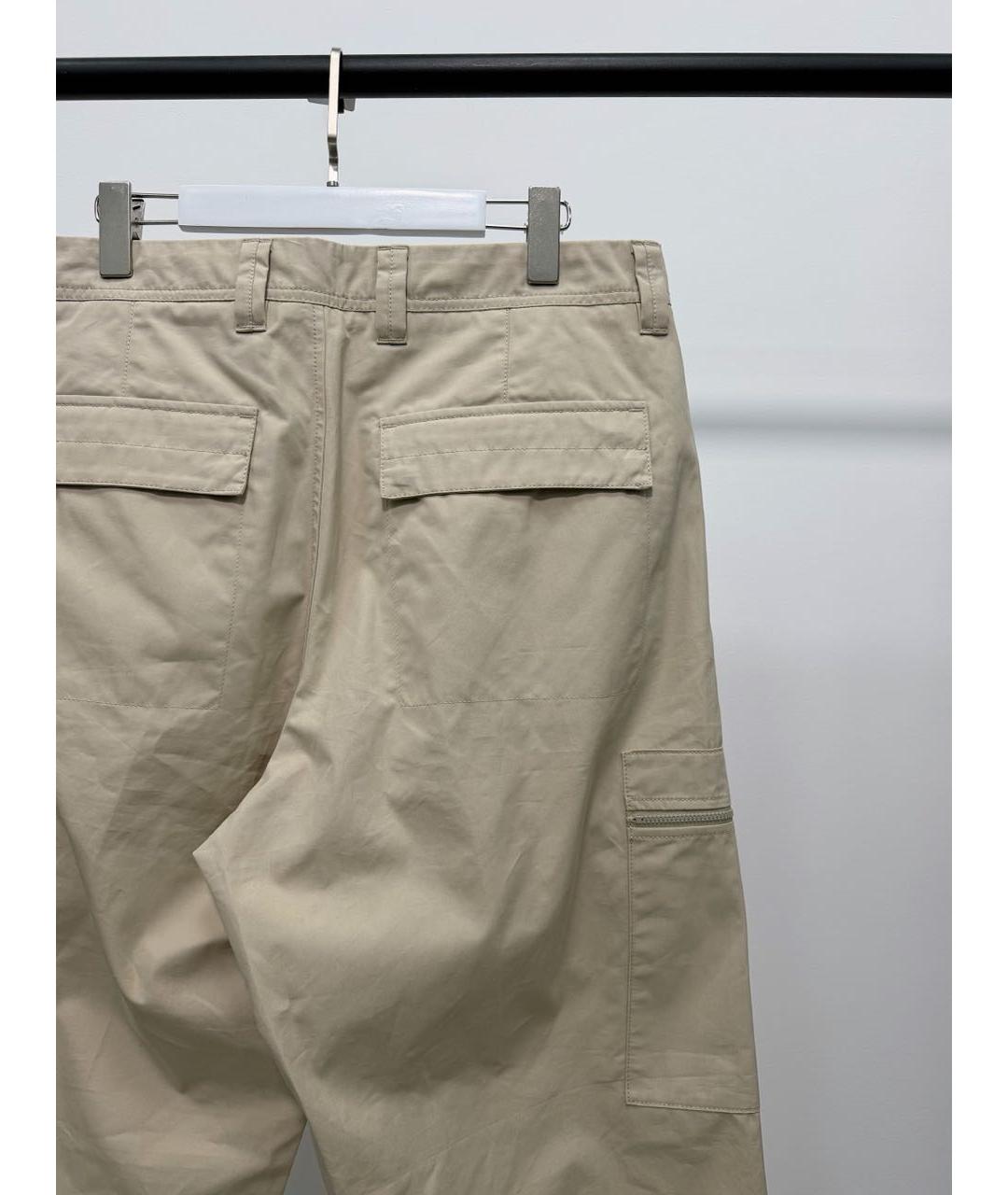 STONE ISLAND Бежевые хлопковые повседневные брюки, фото 4