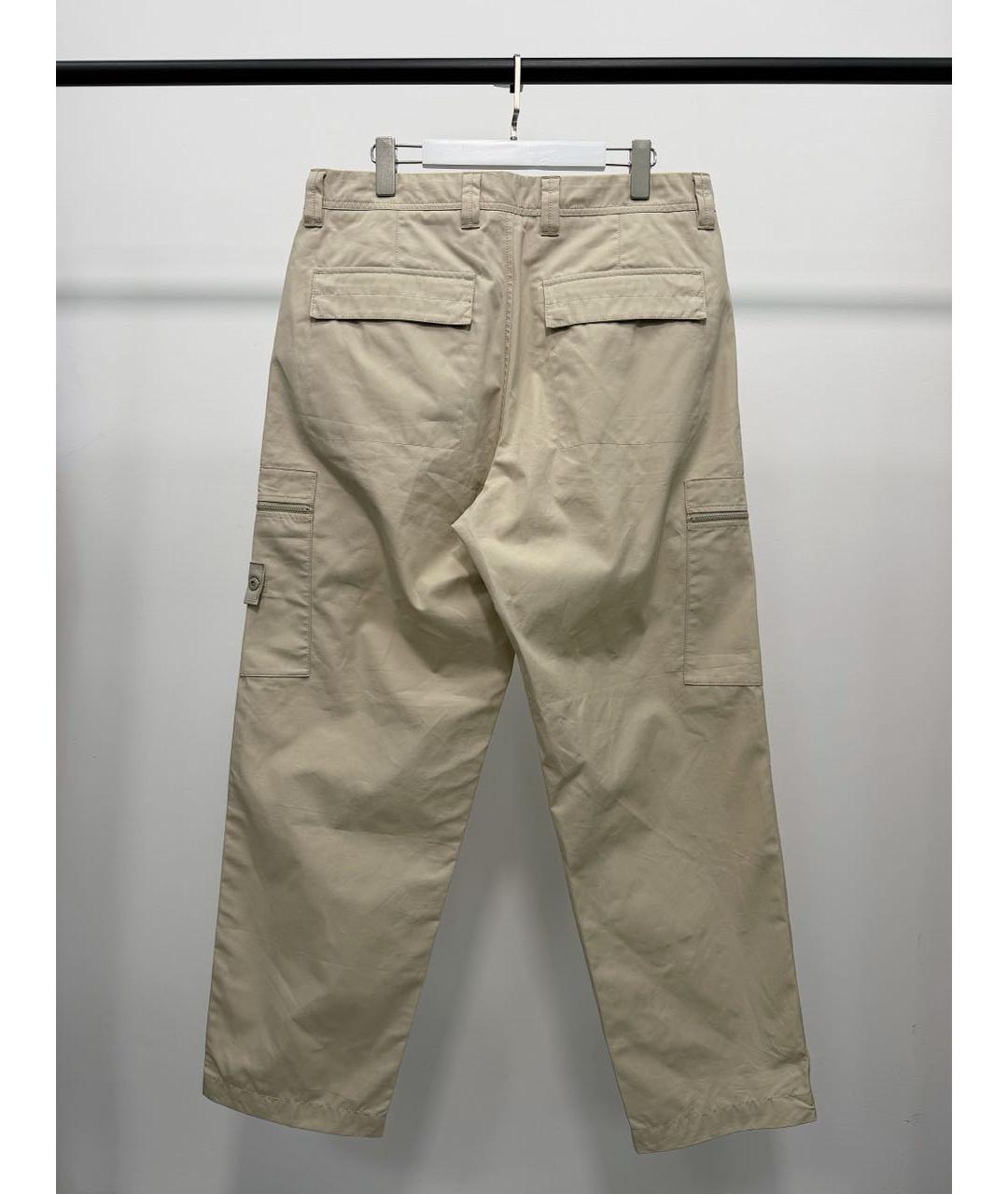 STONE ISLAND Бежевые хлопковые повседневные брюки, фото 3