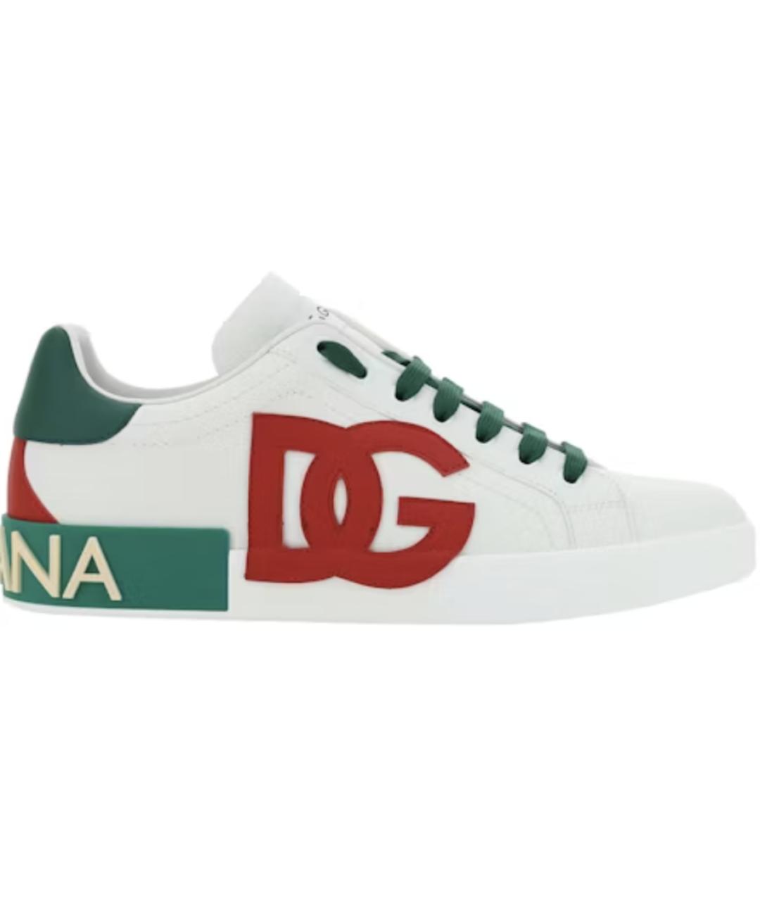 DOLCE&GABBANA Белые кожаные низкие кроссовки / кеды, фото 1