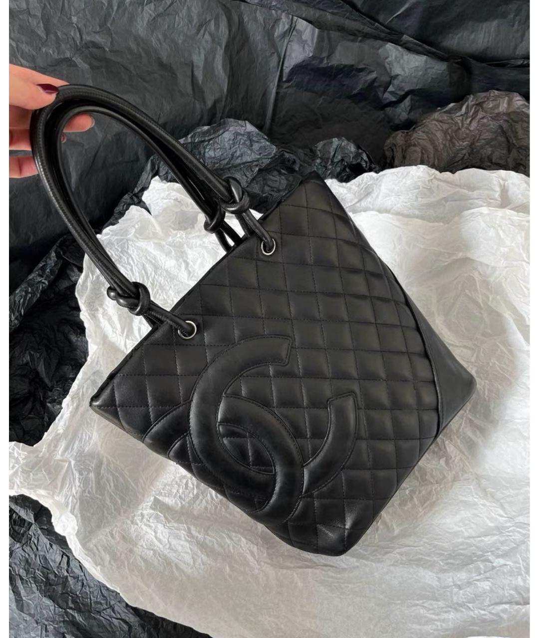 CHANEL Черная кожаная сумка тоут, фото 2