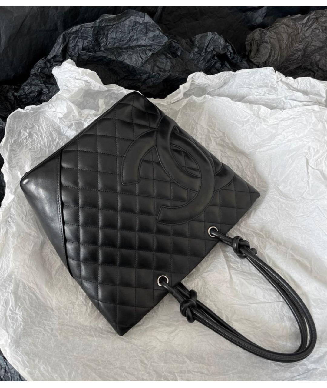 CHANEL Черная кожаная сумка тоут, фото 3