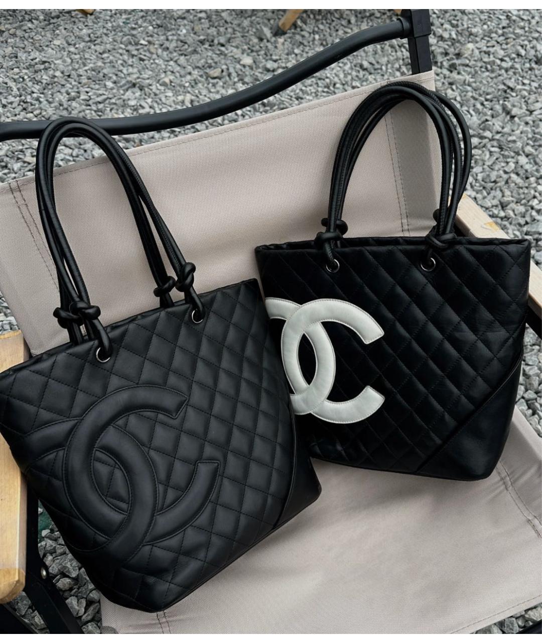 CHANEL Черная кожаная сумка тоут, фото 8