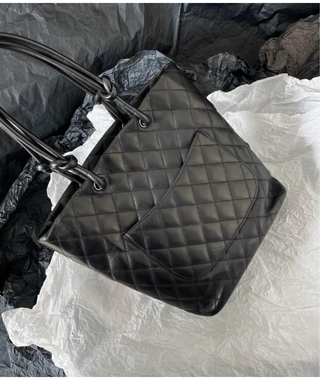 CHANEL Черная кожаная сумка тоут, фото 5