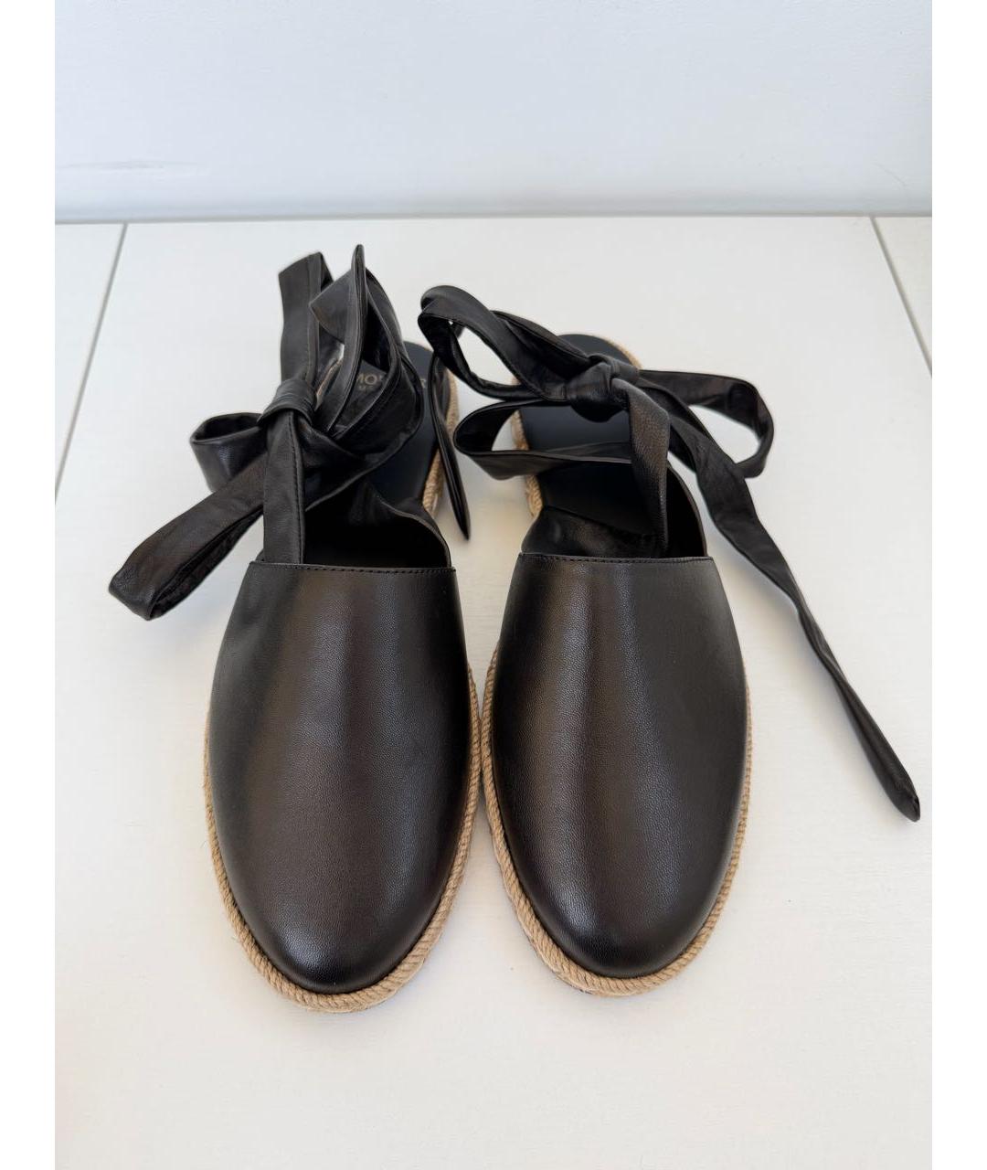 MONCLER Черные кожаные эспадрильи, фото 2