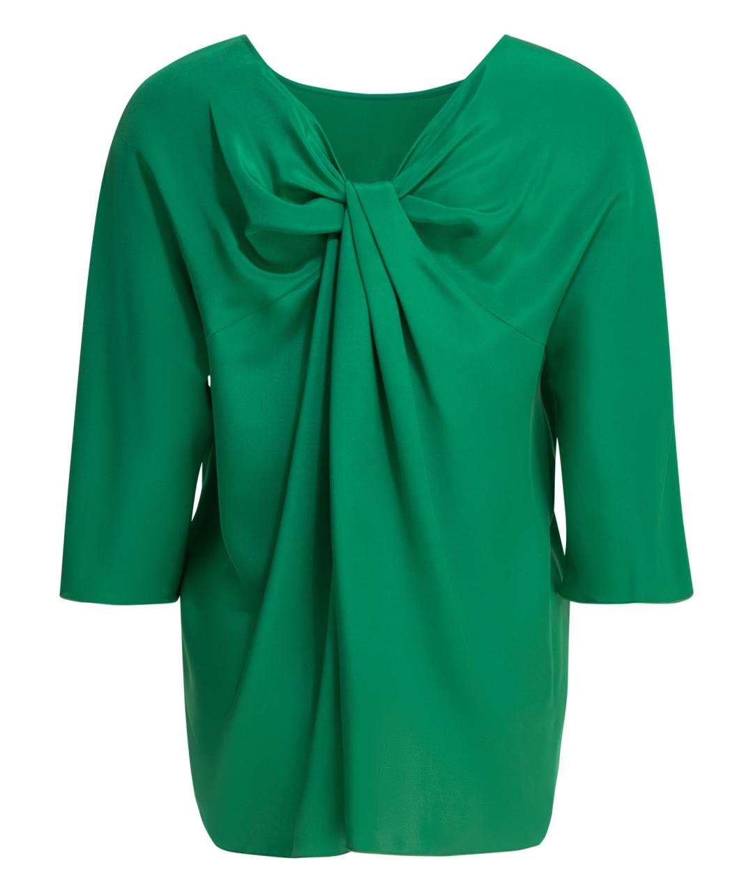 MAX MARA Зеленая шелковая блузы, фото 2