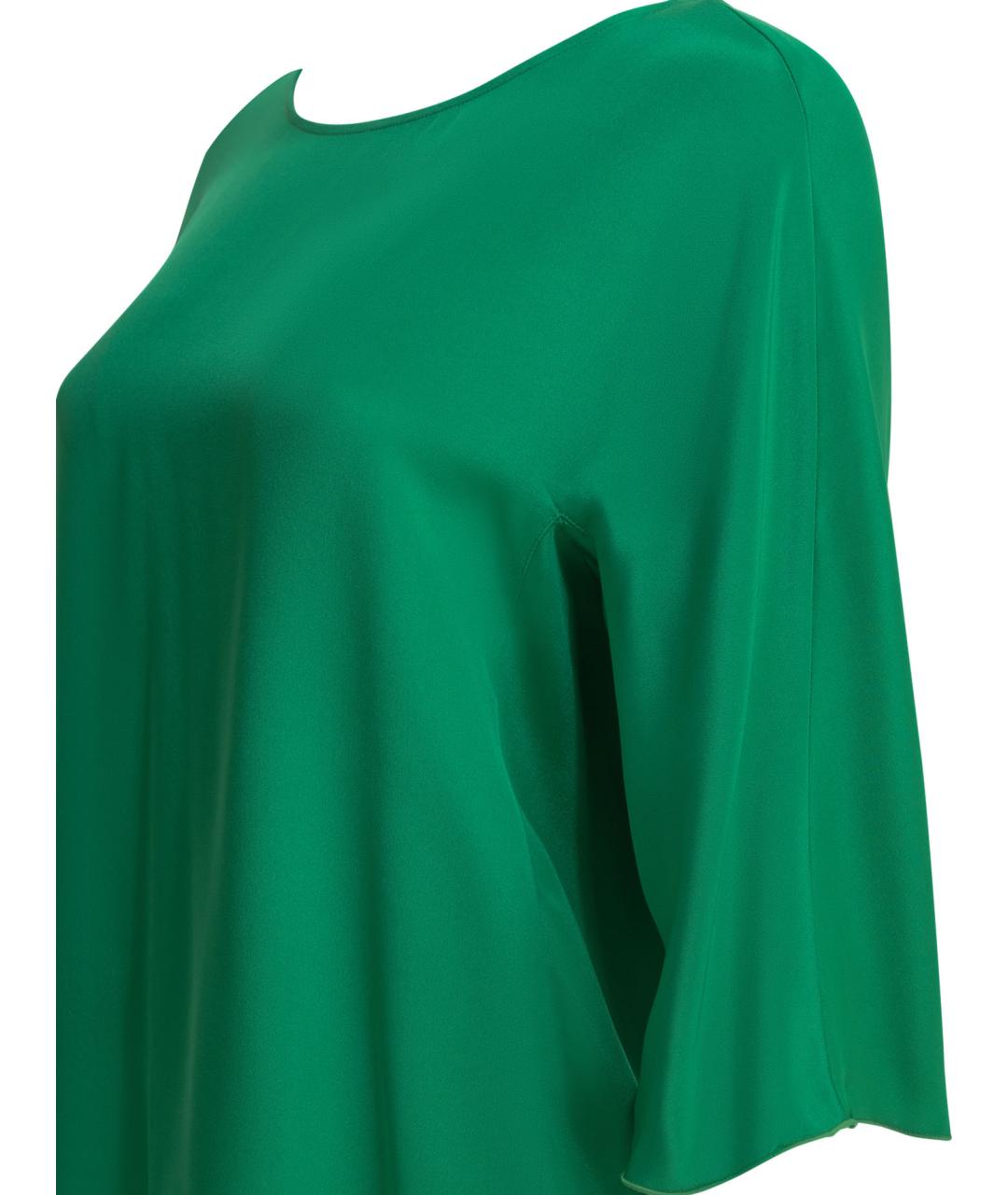 MAX MARA Зеленая шелковая блузы, фото 4
