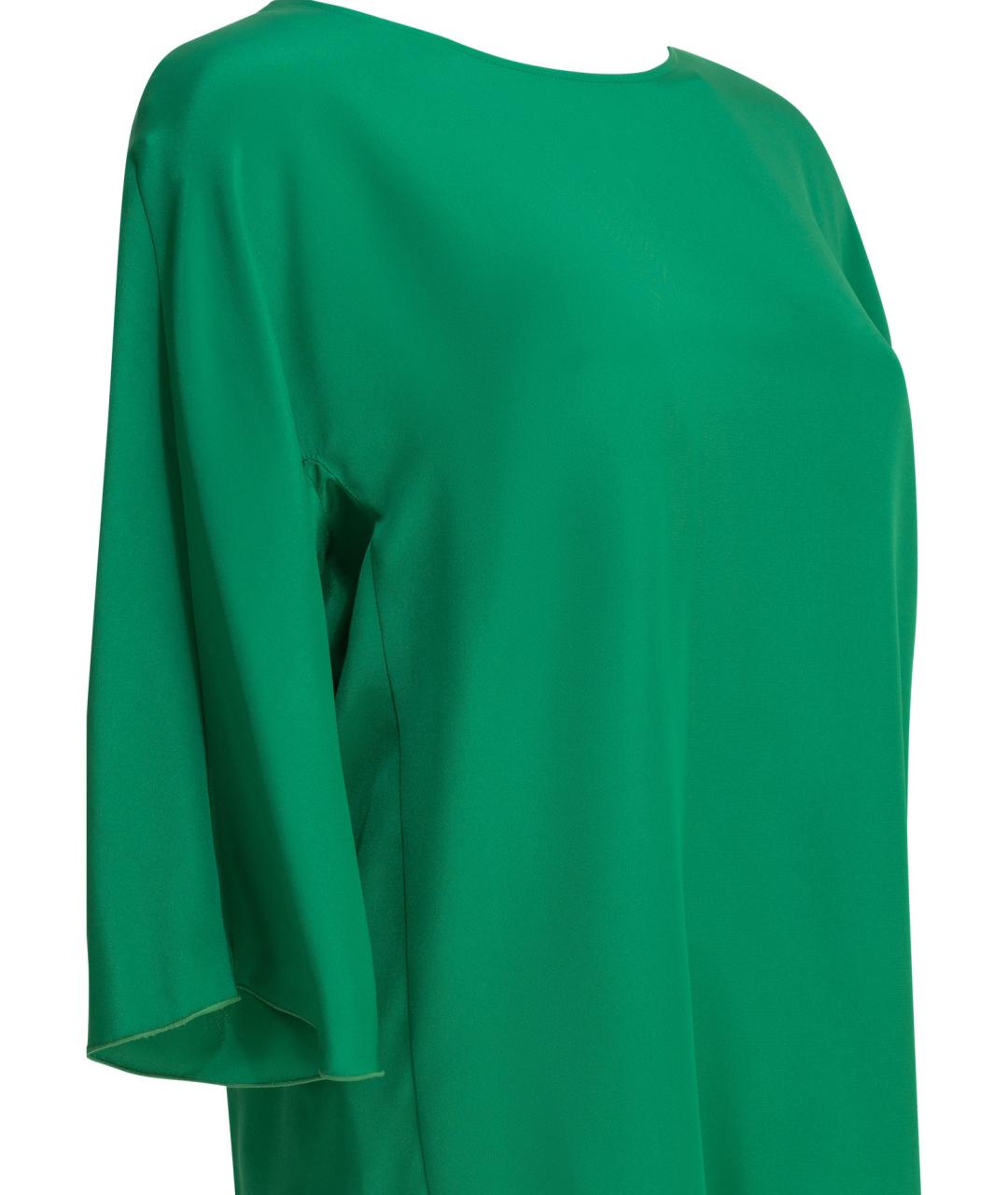 MAX MARA Зеленая шелковая блузы, фото 3