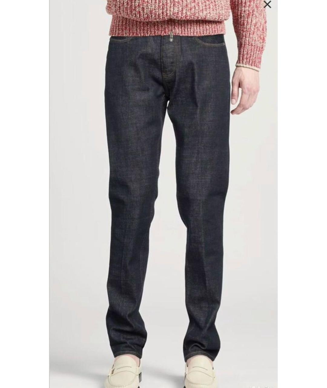 EMPORIO ARMANI Темно-синие хлопко-эластановые джинсы скинни, фото 6