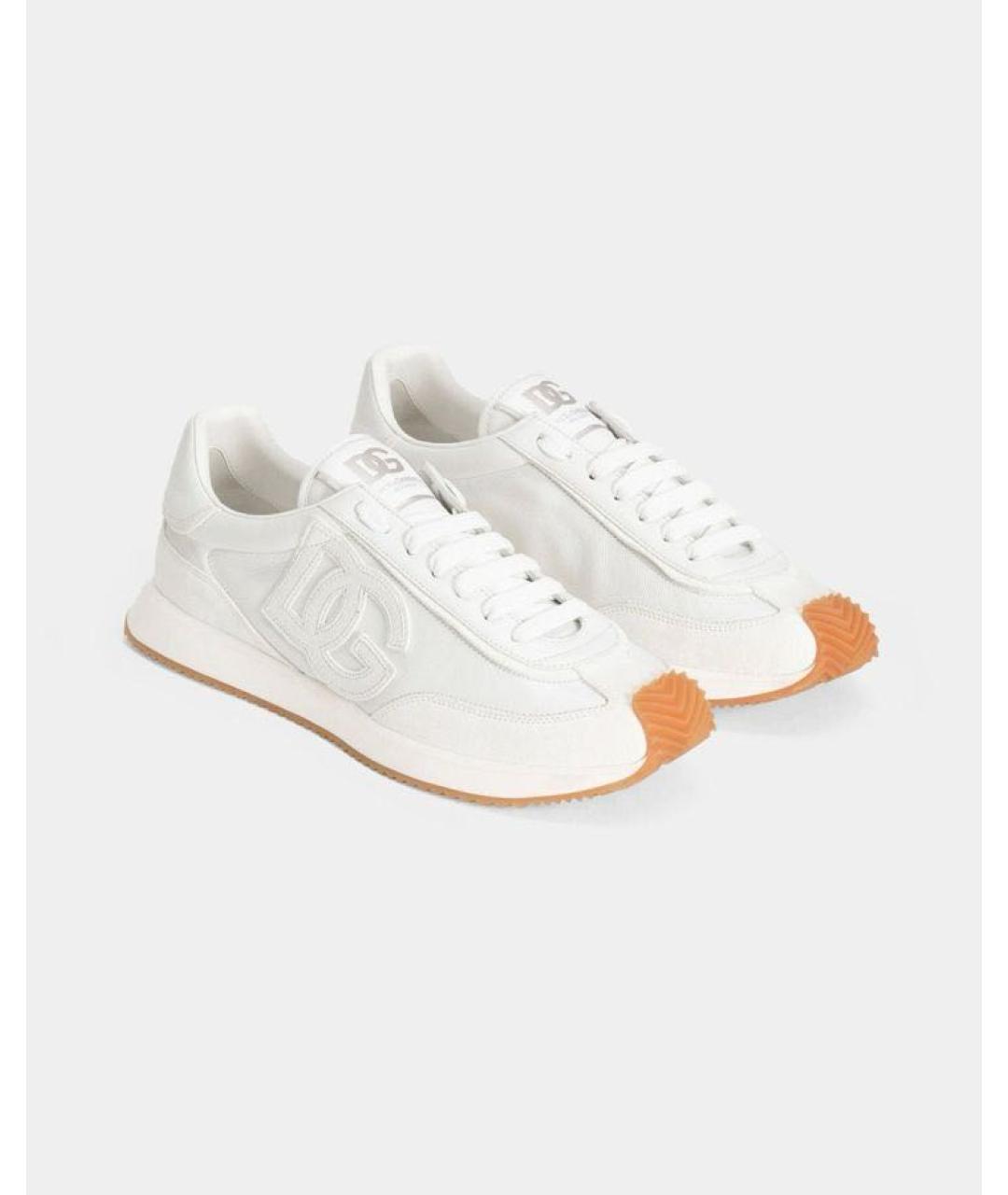 DOLCE&GABBANA Белые кожаные низкие кроссовки / кеды, фото 2