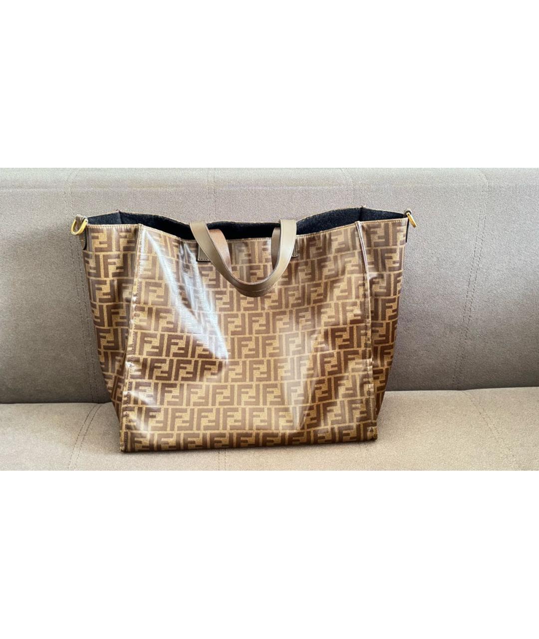 FENDI Коричневая сумка тоут, фото 3