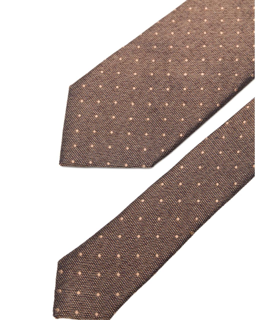 CORNELIANI Коричневый шелковый галстук, фото 3