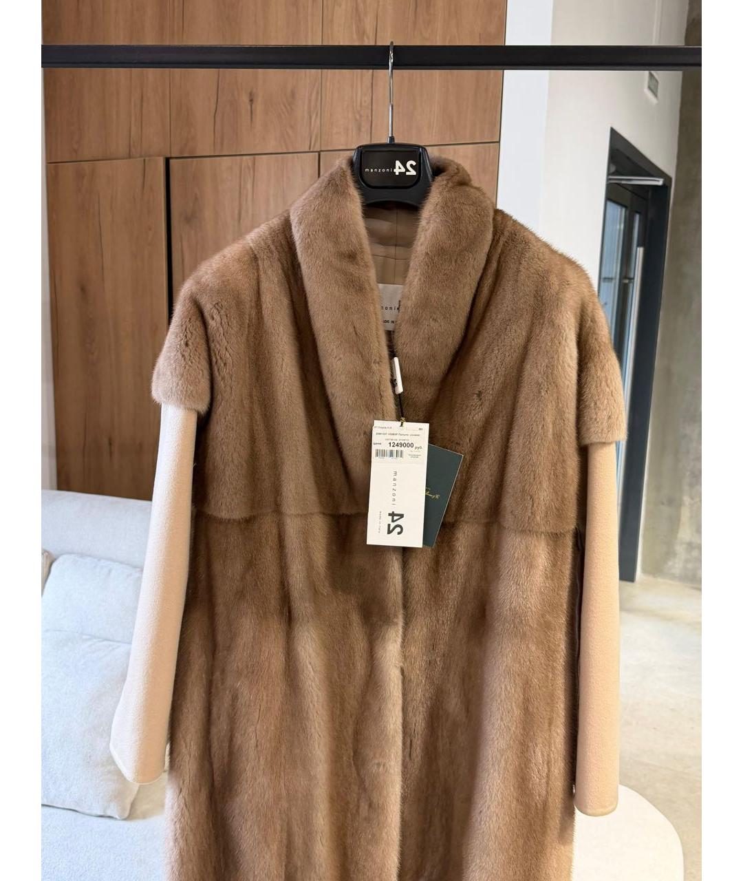 MANZONI 24 Коричневое кашемировое пальто, фото 3